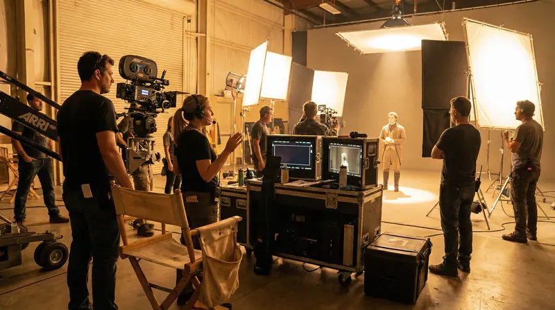 黄色仓库国际化专业拍摄团队合作现场